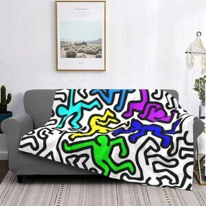 Blanket: Keith Haring Inspiered Designed.